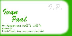 ivan paal business card